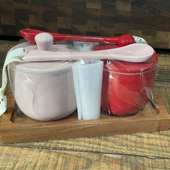 New In Box | Rae Dunn “You're My Jam” w/Wood Condiment Tray & Ceramic Spoons - Picture 3 of 4